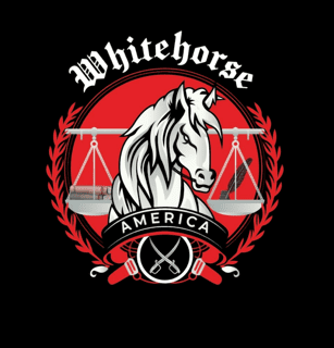 Whitehorse America logo with a horse and scales symbol.